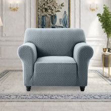 (1 Seater, Blue Grey Spandex Sofa Cover) Spandex Sofas Covers Protectors 1/2/3/4 Seater