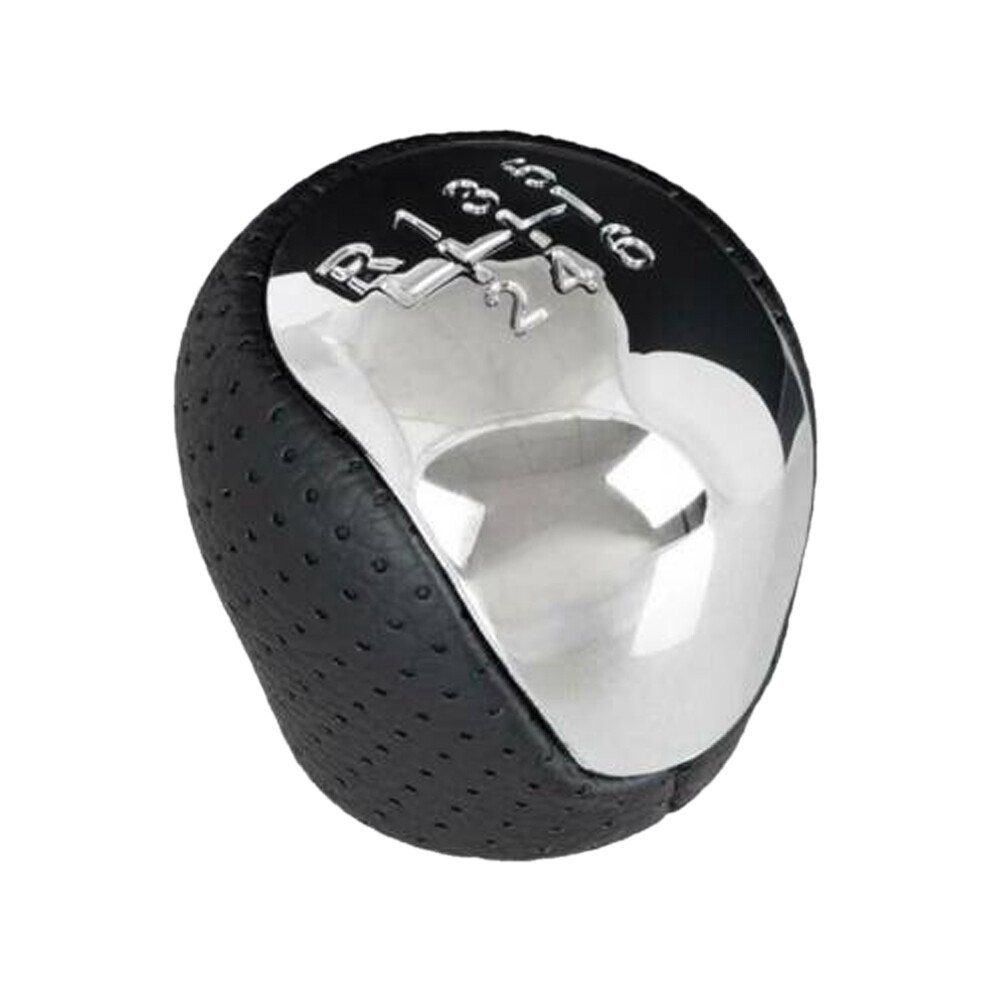 Sport Perforated Leather Gear Knob Chrome 6-Speed For I30 Ix35 Tucson 6032993256922
