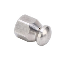 Pressure Washer Nozzle G1/4 Stainless Steel Jet Nozzle 1 Front 3 Rear Holes Round Head Design 5000PSI