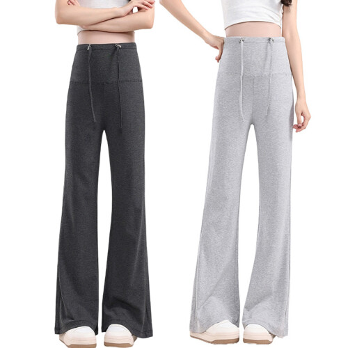 Elastic Comfort Trousers Maternity Flared Pants-Dark Grey L 2