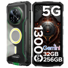 DOOGEE Fire 7 Pro Green Rugged Smartphone Android 15 Rugged Phone with Camping Light &POC Walkie Talkie,32GB+256GB, 13000mAh, 5G Rugged Mobile Phone