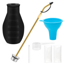 Diatomaceous Earth Duster Kit with Brass Tube and Funnel, Handheld Garden Powder Applicator for Organic Pest Control