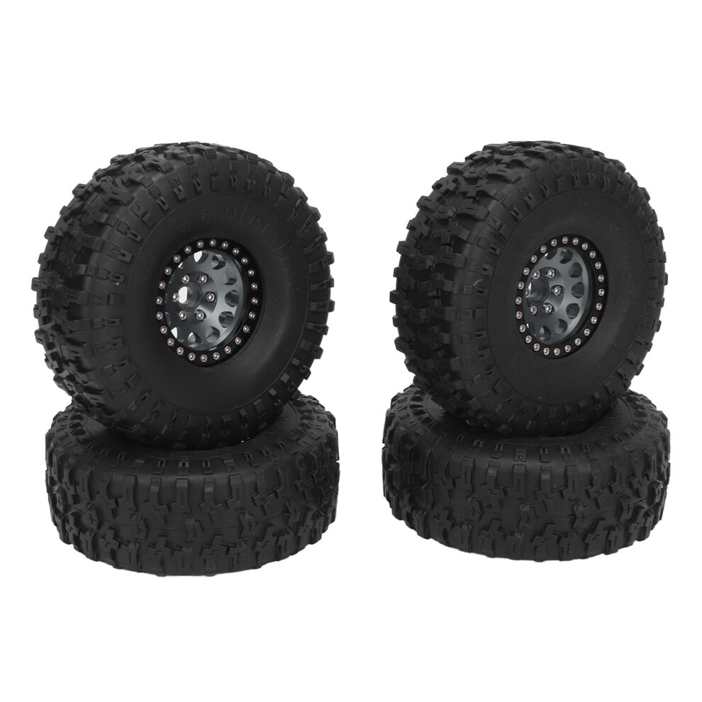 1.9 Inch Rc Crawler Tires And Wheels Set, Grip Offroad Traction, Titanium Finish 12Hole Aluminum Hub For Scx10 1/10, 4Pcs 9330225194811