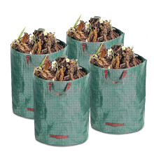 Heavy Duty Garden Waste Bags 60L Pack of 4, Collapsible Reusable Yard Leaf Bags for Grass and Debris Collection