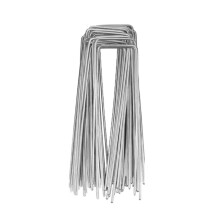 Landscape Staples U Shaped Garden Stakes 150mm Durable Steel Anchors with Anti Slip Plastic Pads for Fabric and Weed Barrier