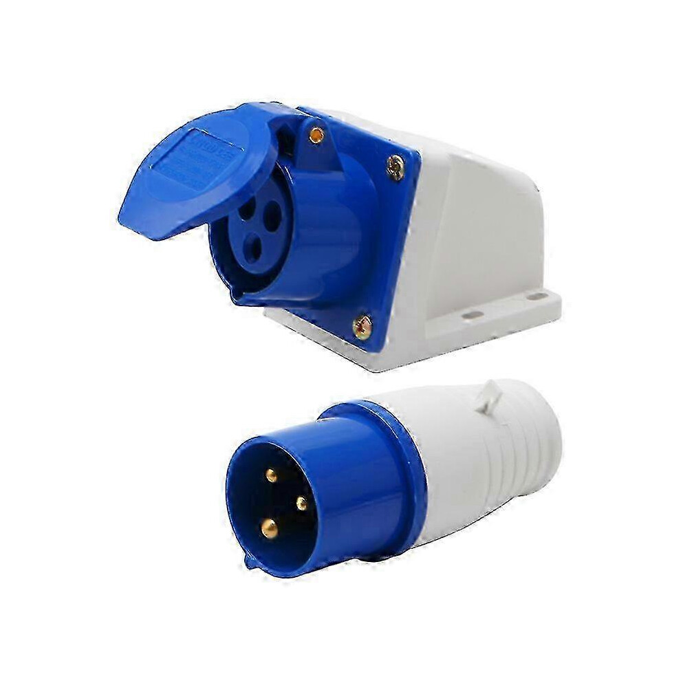 Ip44 Waterproof 16A 3 Phase Industrial Socket 220-250V 3 Pin 2P+E For Motorhomes 5996097128251