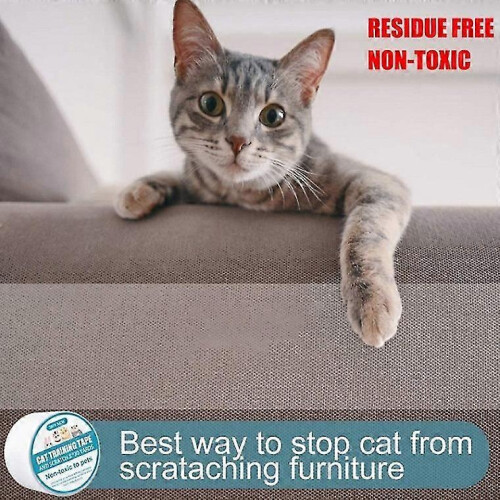 Anti Cat Scratch Tape, 2.5"x3yds Clear Double-Sided Deterrent 1