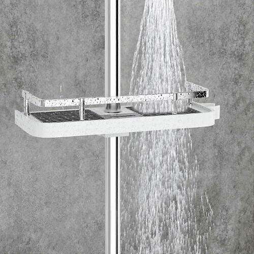 Adjustable No-Drill Shower Shelf for Shampoo, Soap, Cleanser 1