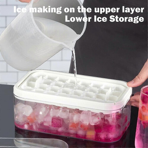 Ice Cube Container with Lid, Ice Cube Molds, Ice Trays for Freezer 2