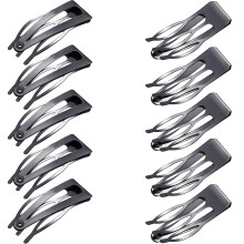 24 fermagli per capelli in metallo a doppia chiusura, forniture per saloni di bellezza (nero ferro)