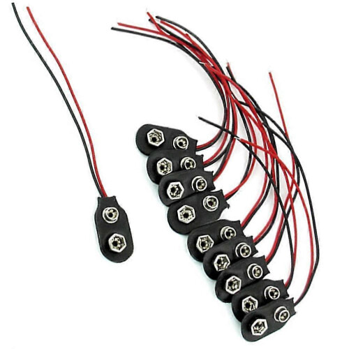 50 Pcs 9V Battery Clip Cable Connector I-Type 2
