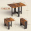 Homcom (Brown) HOMCOM Wooden Folding Table Writing Desk 3