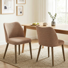(Grey) HOMCOM Dining Chairs Set of 2, Kitchen Chairs with Padded Seat, Curved Back