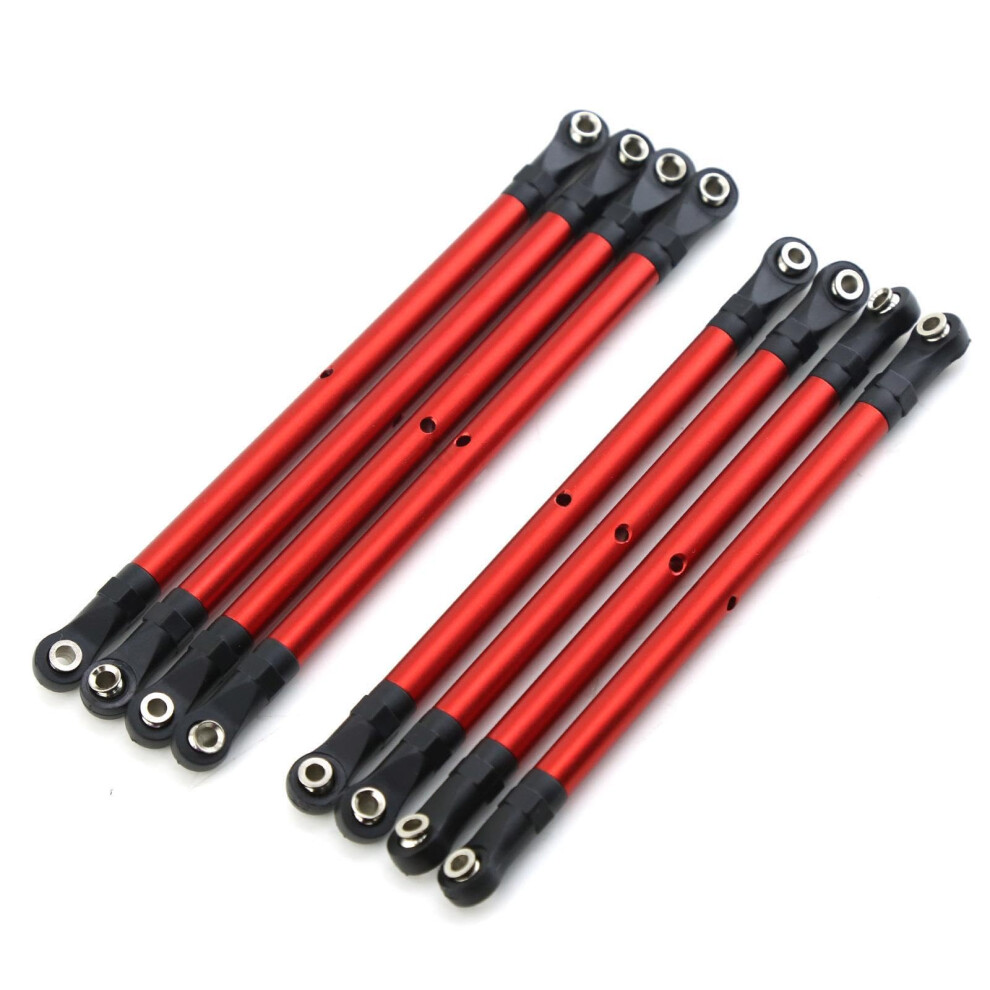 Aluminum Alloy Steering Link Set, Rc Replacement Parts For Axial Scx10 90046 Traxxas Trx4 Wheelbase, 313Mm, 1/10 Rc Crawler Car, Red 9771547728764