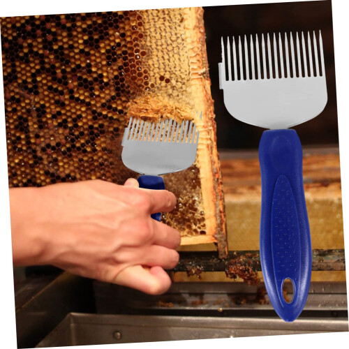3pcs Kitchen Scraper Set and Honey Uncapping Fork Kit, Compact Dark Blue Ready‑to‑Use Design 1