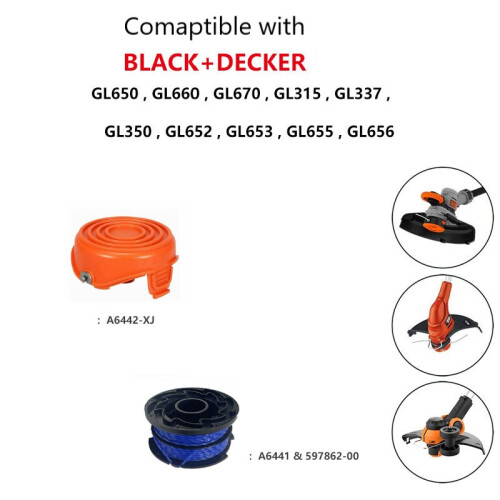 Trimmerspole for Black Decker GL650/GL660/GL670/GL315/GL337/GL350/GL652 MultiColor 1