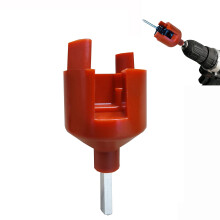 Electric Fence Insulator Drill Chuck for Wood Posts, Fast EffortSaving Installation, Red Screwdriver Adapter