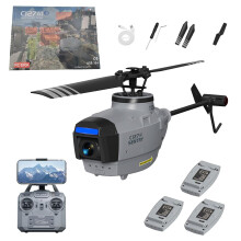 C127AI Single Rotor Brushless RC Helicopter with 1080P Camera, Optical Flow, RTF 3 Batteries