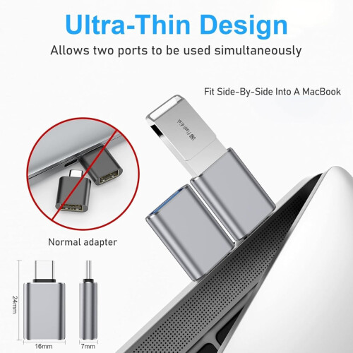 4er-Pack USB-C-auf-USB-3.0-Adapter – Hochgeschwindigkeits-Daten- und Ladekonverter Silver 1