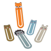 5Pieces Colorful Animal Pattern Paper Clips Bookmarks Holders