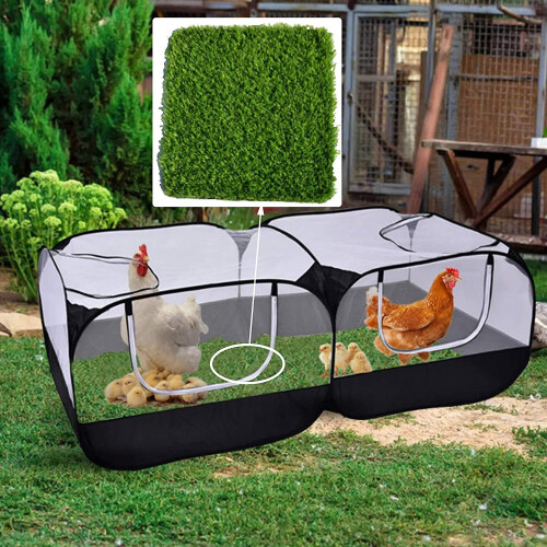 Chicken Nesting Pads 12x12 4 Pack, Washable Reusable Thick Artificial Grass Nest Box Liners for Hens 2