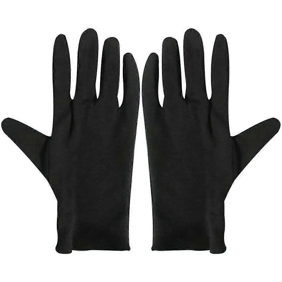 Moisturizing Eczema Cotton Gloves. 12 Pairs Black Cotton Gloves For Dry Hands