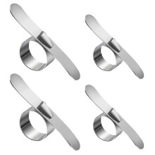 Set 4Pcs Stainless Steel Orange Peelers Ergonomic Ring Fruit Peelers (Silver)
