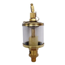 600ml Copper Plated Gravity Feed Oil Sight Glass Cup 3/8 BSPP Male Thread for Industrial Lubrication