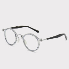 Blue Light Reading Glasses +150 Silver Frame, Round Retro Anti Glare Readers for Men and Women