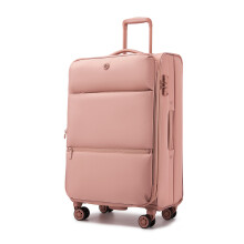 (Pink, 26 Inch) Softshell Expandable Luggage Set 20/26/30 Inch, Lightweigh Suitcase with Silent Wheels & Organised Interior for Travel