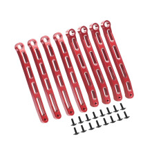 RC Car Metal Tie Rod Set for MN78 1/12 Red, Durable OffRoad Chassis Link Upgrade Replacement Parts