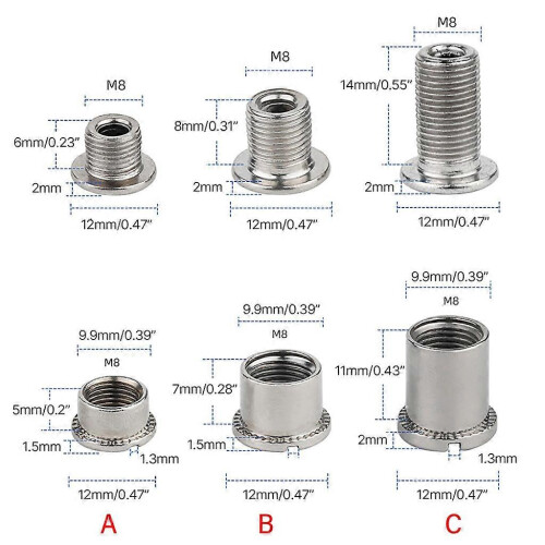Chainring Bolts, 5Pcs Durable Lightweight Single Double Triple Chainring Bolts 2