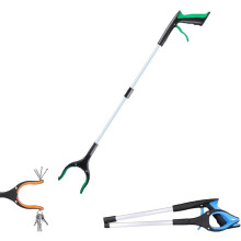 Foldable Reacher Grabber Tool with 360 Swivel Clip, Lightweight Long Reach Claw for Seniors, Green