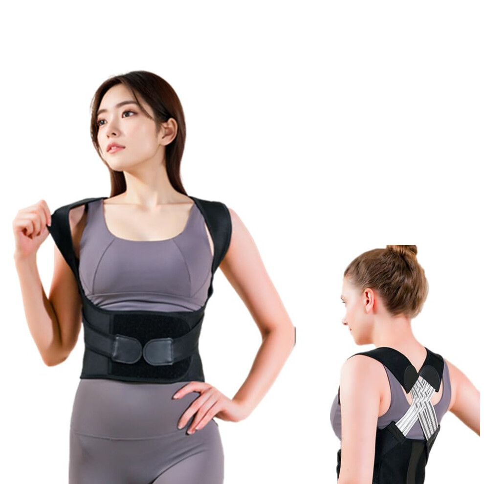 Adjustable Posture Corrector Back Brace for Upper and Lower Back Pain Relief Spine Support Size M