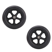 8 Inch Wheelchair Front Wheels, Solid Rubber NonSlip WearResistant Casters with Bearings, Black 2pcs