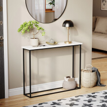 (White & Black) Console Table With Metal Leg, Vida Designs, Modern Hallway Table