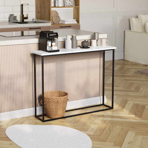 Vida Designs (White & Black) Console Table With Metal Leg, Vida Designs, Modern Hallway Table 2