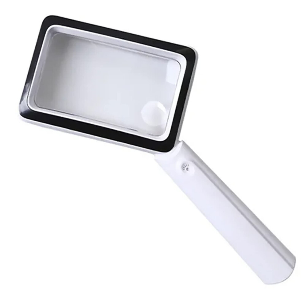 LED Magnifying Glass 2X 8X Rechargeable Reading Magnifier with 20 Dimmable Lights and Foldable Handle