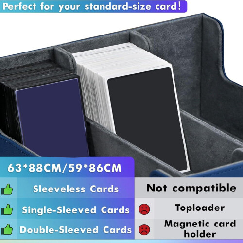 Trading Card Storage Box 1800 Cards Blue Large Capacity Deck Storage Case Durable Easy Access Design 1
