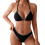 Ensemble de Bikini Triangle en dentelle de couleur unie-Noir XL 1