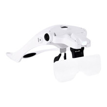 USB Rechargeable Head Mounted Magnifying Glass with 5 Lenses and Adjustable LED Light for Crafts