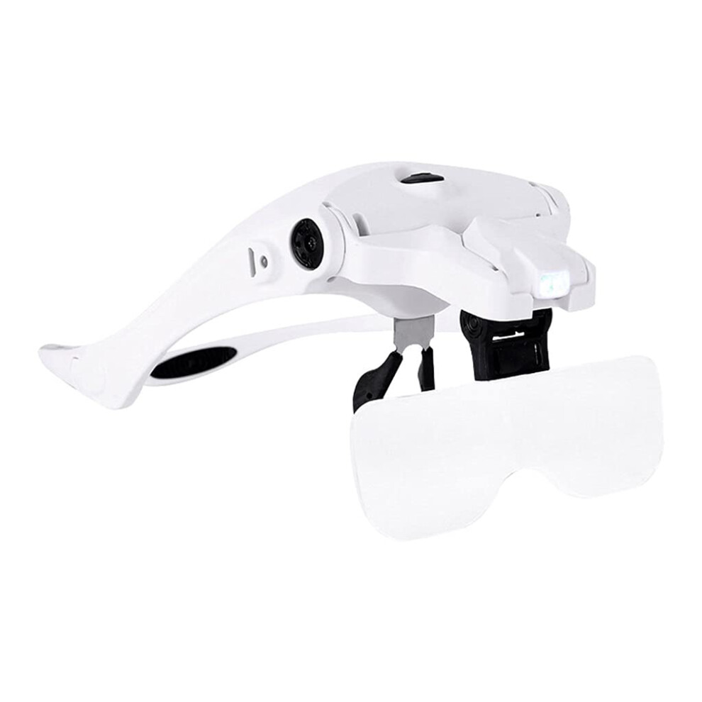Light Head Magnifying Glass With Usb Rechargeable Led Headband Magnifier, 5 Lenses 1.0X3.5x Adjustable