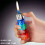 Transparent Butane Torch Lighter with LED Flashing Dice, Windproof Refillable Design and Adjustable Flame 2