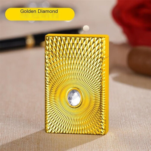 Metal Butane Torch Lighter for Cigars, Windproof Refillable Pocket Lighter Gift for Men (D) 2