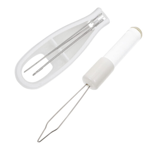 2pcs Button Hook and Zipper Pull Dressing Aid Tool with Ergonomic Acrylic Grip for Seniors
