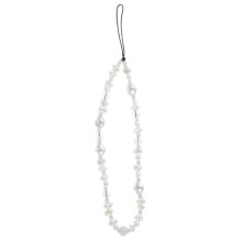 Bohemian Pearl Beaded Phone Charm Strap AntiLost Wrist Lanyard with Crystal Chain for Women