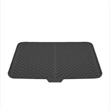 Geneigte Abtropfmatte aus Silikon - Küchenarbeitsplatten-Abtropfunterlage Black