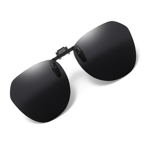 Polarisierte Clip-on-Sonnenbrille mit Etui Black