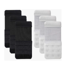 BH-Verlängerungsverschlüsse 3 Reihen 3 Haken 6er-Pack Black&White