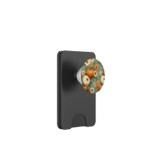 Wallet for MagSafe with Card Holder and Grip Compatible with PopSockets, Magnetic Snap Attachment, Fall Flower Design